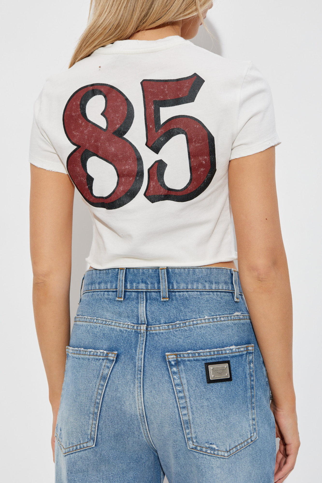 Dolce & Gabbana Cropped t-shirt with vintage effect | Women's | Vitkac